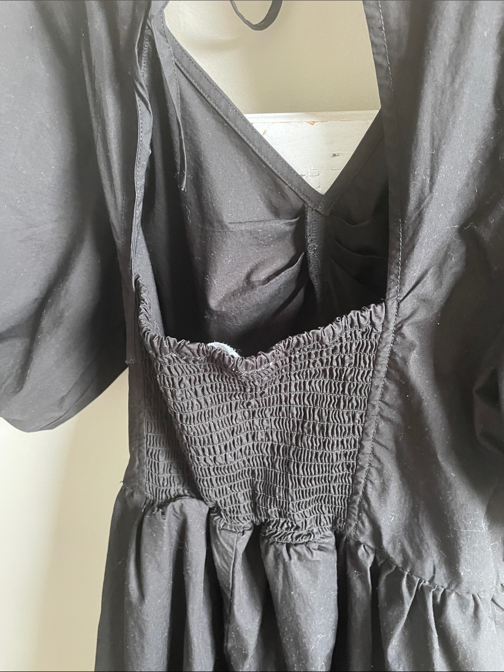 Time and Tru Black Puff-Sleeve Mini Dress - Picture 9 of 11